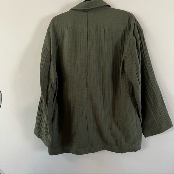 Madewell Lghtspun Dorset cotton Blazer Ladies size large Olive green - Picture 2 of 6